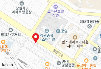 창원 시외버스터미널 맞은편 버스정류소 앞 지도